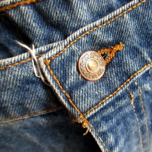 Vintage Mens Levi's Jeans 42x32 517 Men's Orange Tab Bootcut Raw Denim Jeans USA - Picture 4 of 6